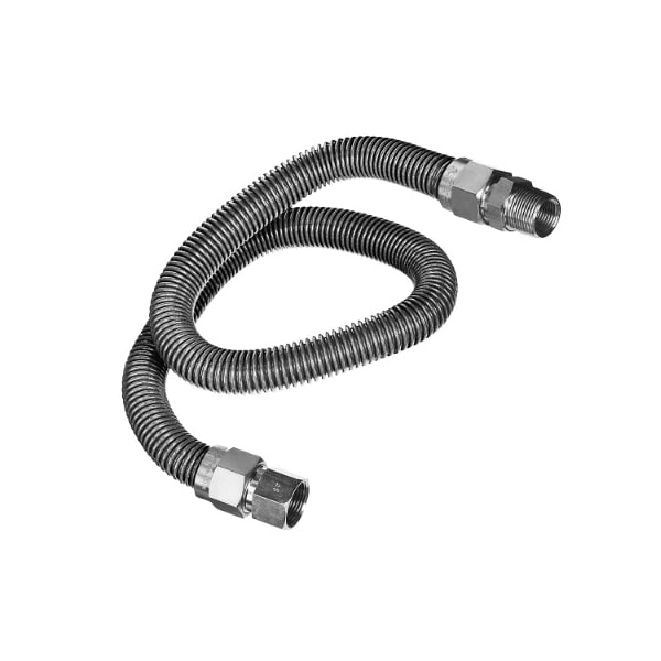 Flextron Gas Line Hose 5/8'' O.D. x 60'' Length 3/4" FIP x MIP Fittings, Stainless Steel Flexible Connector FTGC-SS12-60P - main